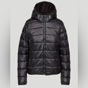 ARITZIA TNA The Little Fuzzy Puff Goose Down Black Jacket Medium